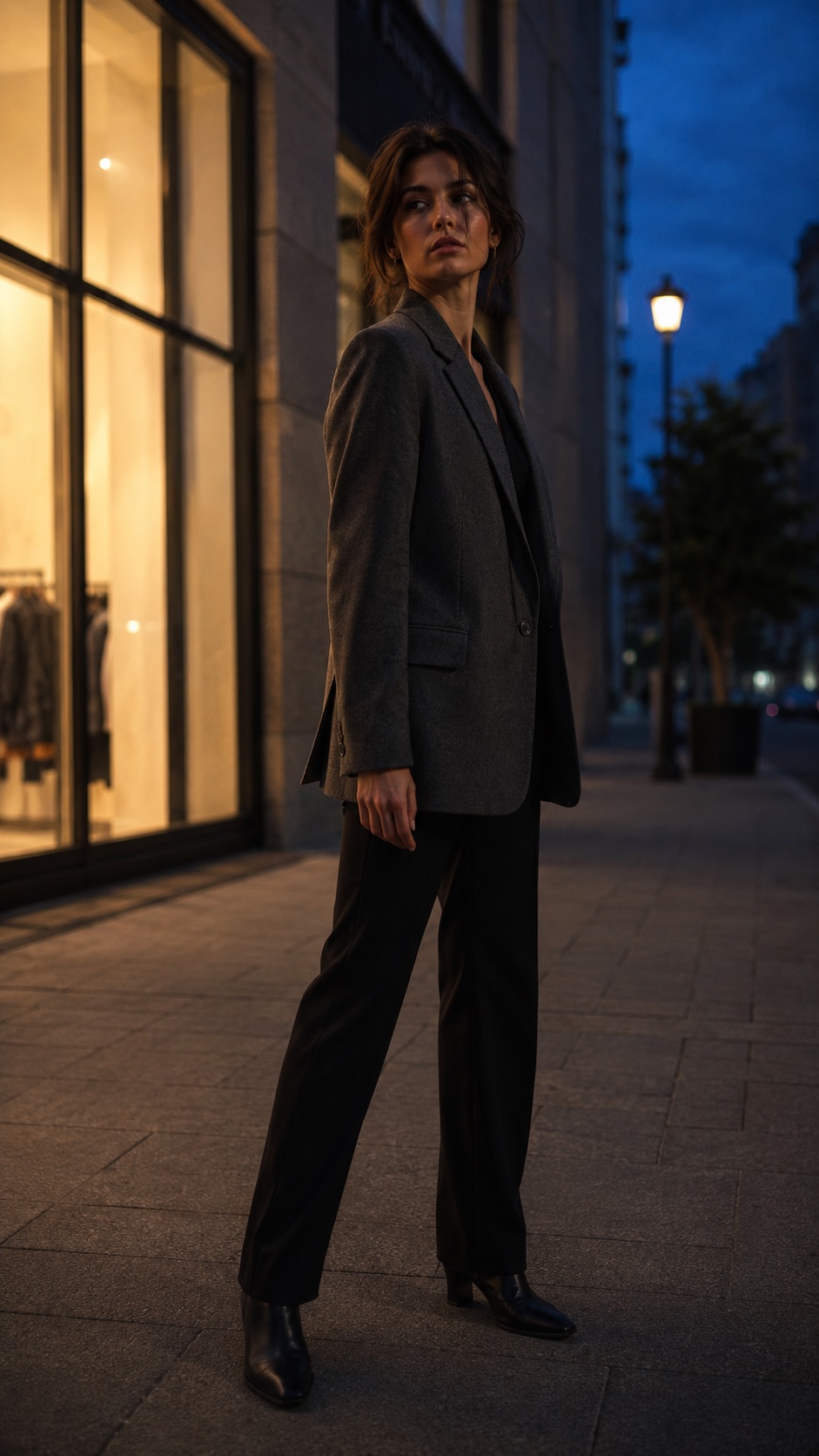 Portrait framed at blue hour